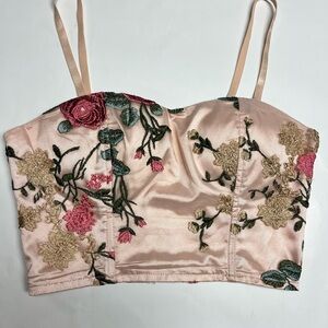 Floral Embroidered Bustier Top